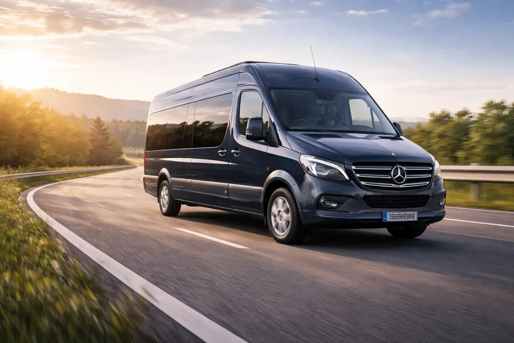GlobaRide van on the road for private and group transfers