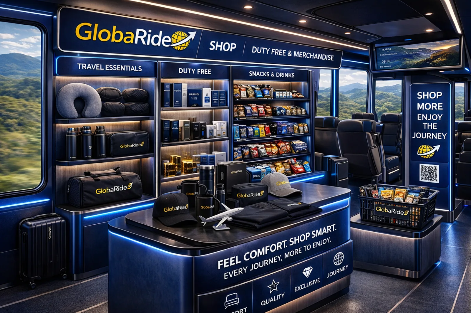 GlobaRide onboard travel shop